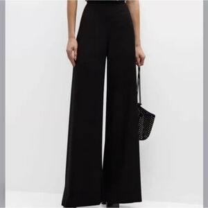 Women's Naeem Khan Black Wide Leg Silk Pants Size 12
